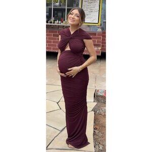 RONNY KOBO Nasha Maxi Dress in Wine Size X-Small